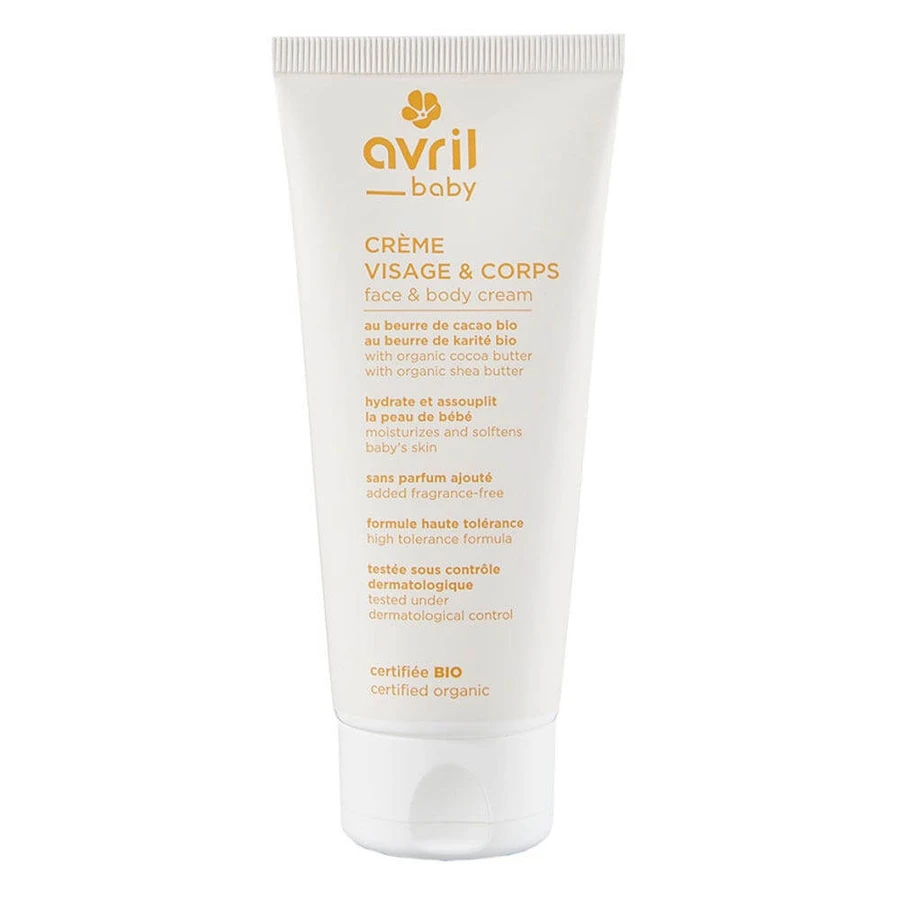 Avril Crème met cacaoboter en biologische baby sheaboter gezicht en lichaam 100ml