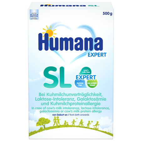 Fórmula especial de leche de soja SL, +0 meses, 500 g, Humana