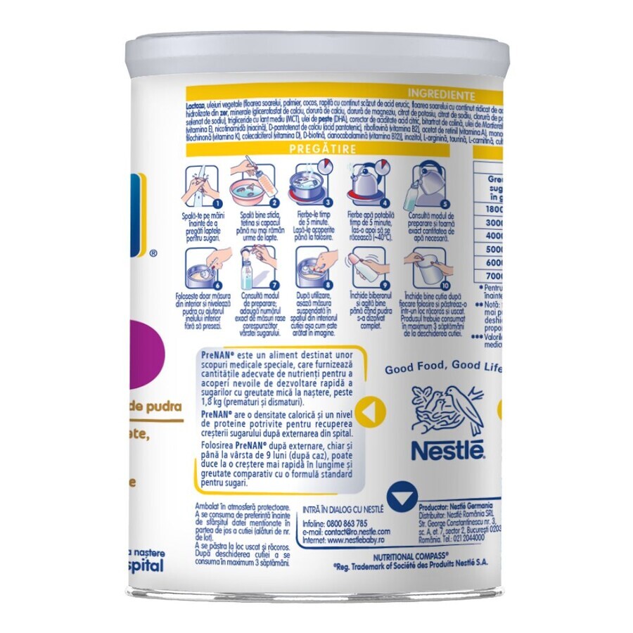 PreNan speciale formule melkpoeder, +0 maanden, 400 g, Nestlé