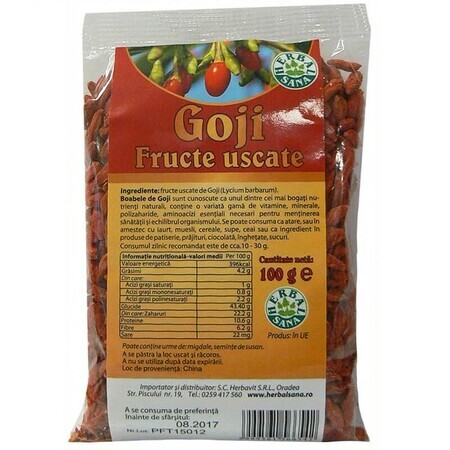 Bayas de Goji secas, 100 g, Herbal Sana