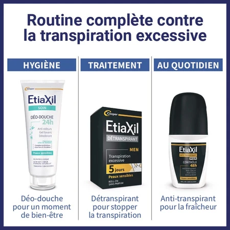 Etiaxil Déodorant Roll-on Contrôle 48h Homme Peaux Sensibles 50ml