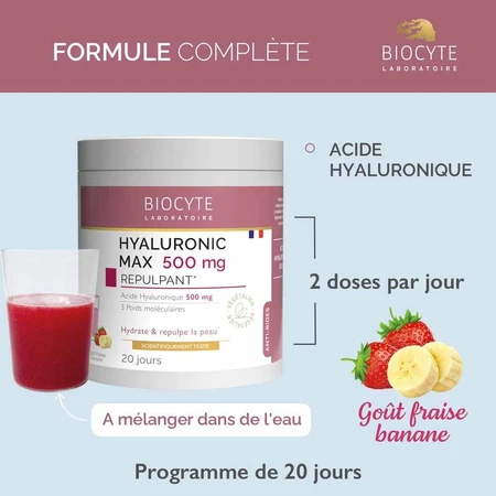 Biocyte Antiarrugas Maxi Ácido Hialurónico 20x14g Fresa y Plátano 240g