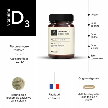 A-LAB Vitamina D3 liposomal 2000IU Defensa Natural Inmunea 60 cápsulas
