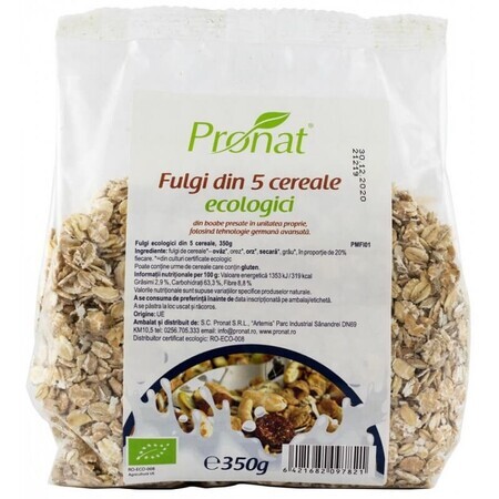 Flocons de 5 céréales Eco, 350 gr, Pronat