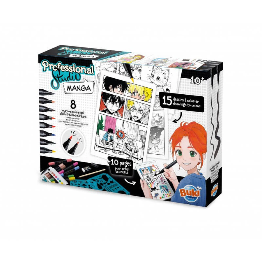 Studio profesional de colorat Manga, +10 ani, Buki