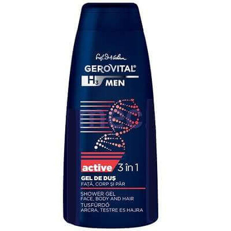 Gerovital H3 Mannen Actieve 3-in-1 Douchegel, 400ml, Farmec