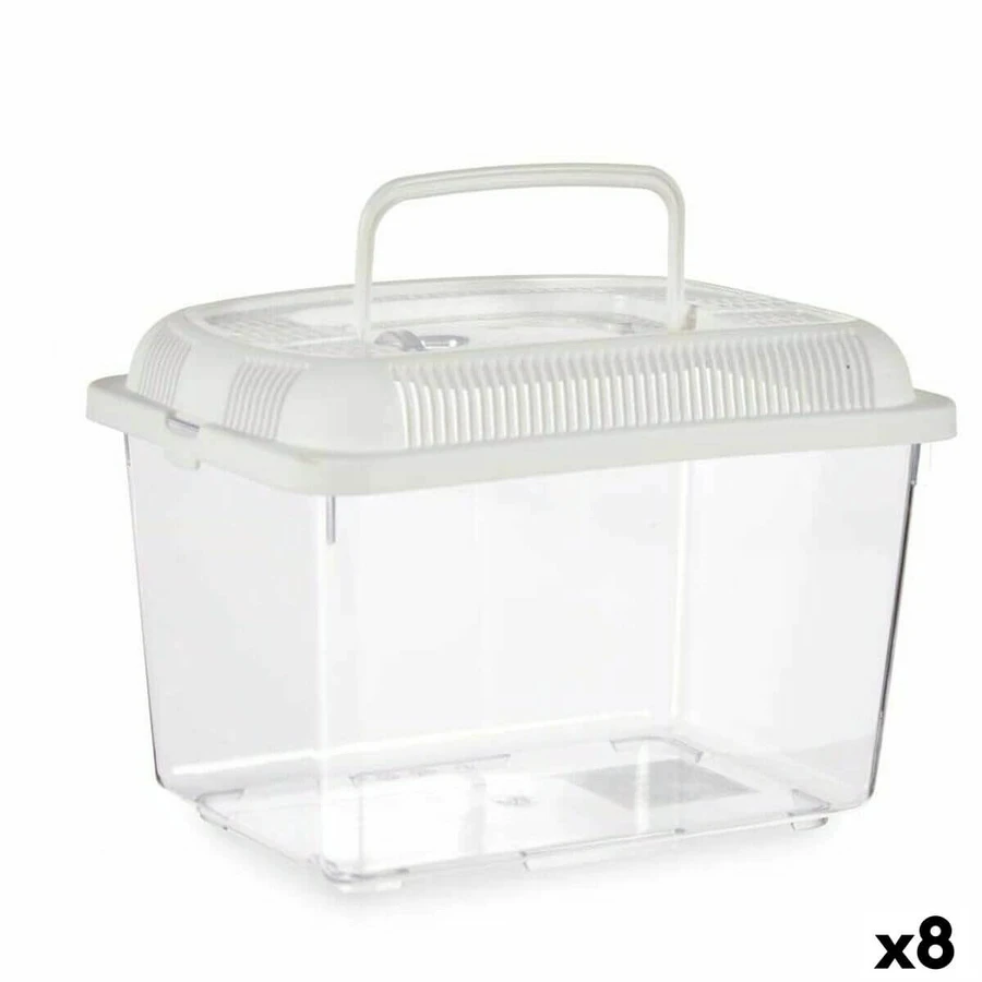 Vistank Met Handvat Groot Wit Kunststof 7 L 20 x 20 x 20 x 30 cm (8 Eenheden)