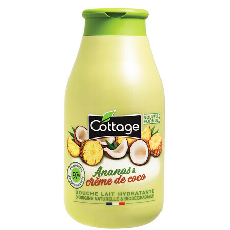 Gel de ducha hidratante con leche y extracto de piña y coco, 250 ml, Cottage