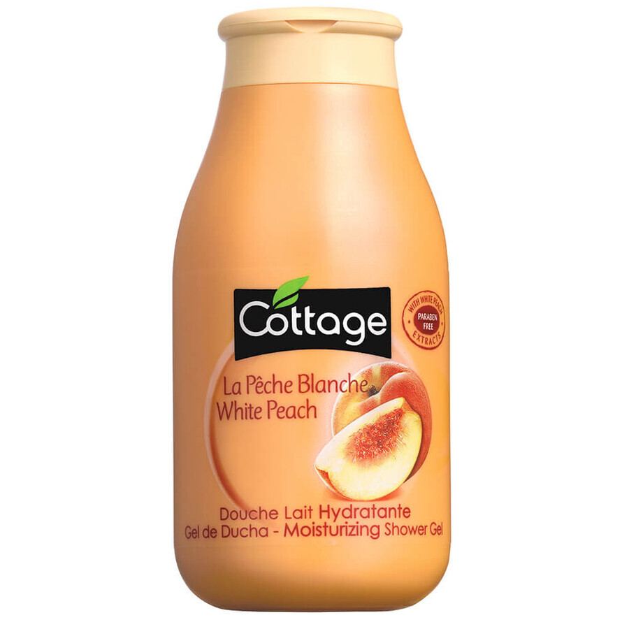 Gel de ducha hidratante con leche y extracto de melocotón blanco, 250 ml, Cottage