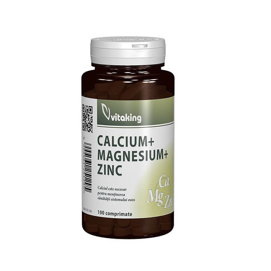 Calcium Magnesium with Zinc, 100 tablets, Vitaking