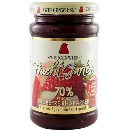 Confiture bio de fraises à la rhubarbe, 225 gr, Zwergenwiese