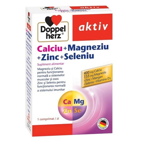 Calcio Magnesio Zinc Selenio, 30 comprimidos, Doppelherz