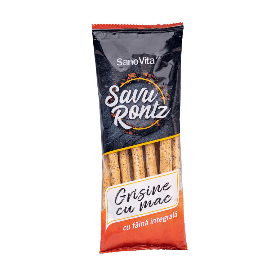 Grisine cu mac si faina integrala Savu Rontz, 50 gr, Sanovita