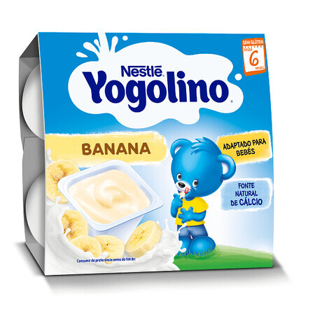 Yogolino merienda leche y plátano, 6-36 meses, 4x100 g, Nestlé