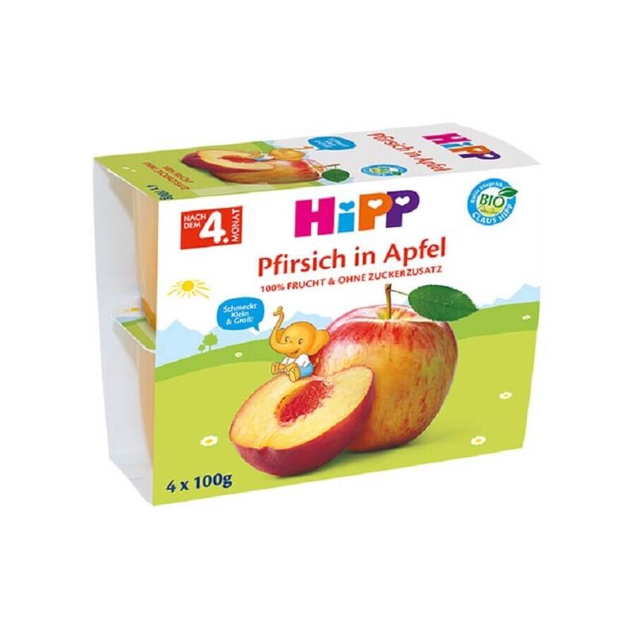 Snack con mele e pesche 4x 100g, Hipp