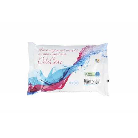 Deli Care papel higiénico húmedo con agua micelar, 40 unidades, Klintensiv