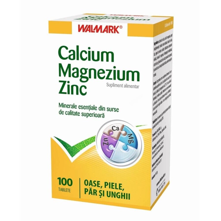 Calcio Magnesio Zinc, 100 comprimidos, Walmark