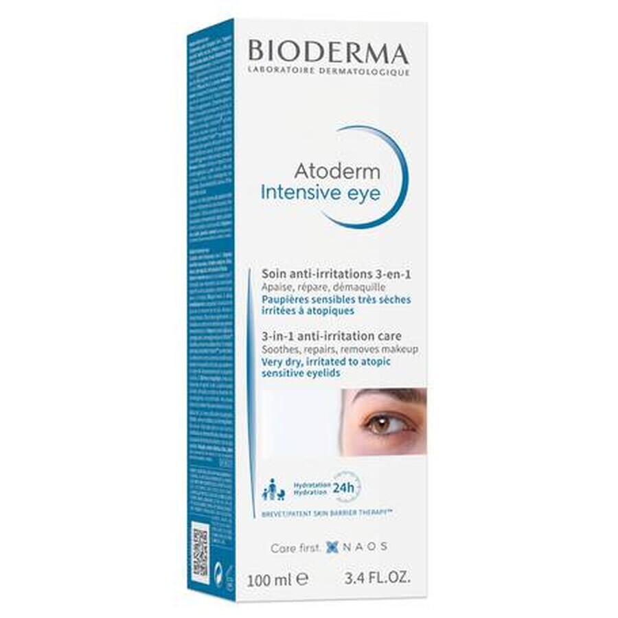 Bioderma Atoderm Ojos Intensivo 3 en 1 Cuidado Diario Párpados Irritados, 100 ml