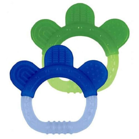 Giocattolo da dentizione in silicone Blue&Green IPlay, 2 pezzi, Green Sprouts