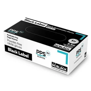 PPS Black Label Guanti in nitrile nero PPS, taglia M, 100 pezzi, PPS Gloves