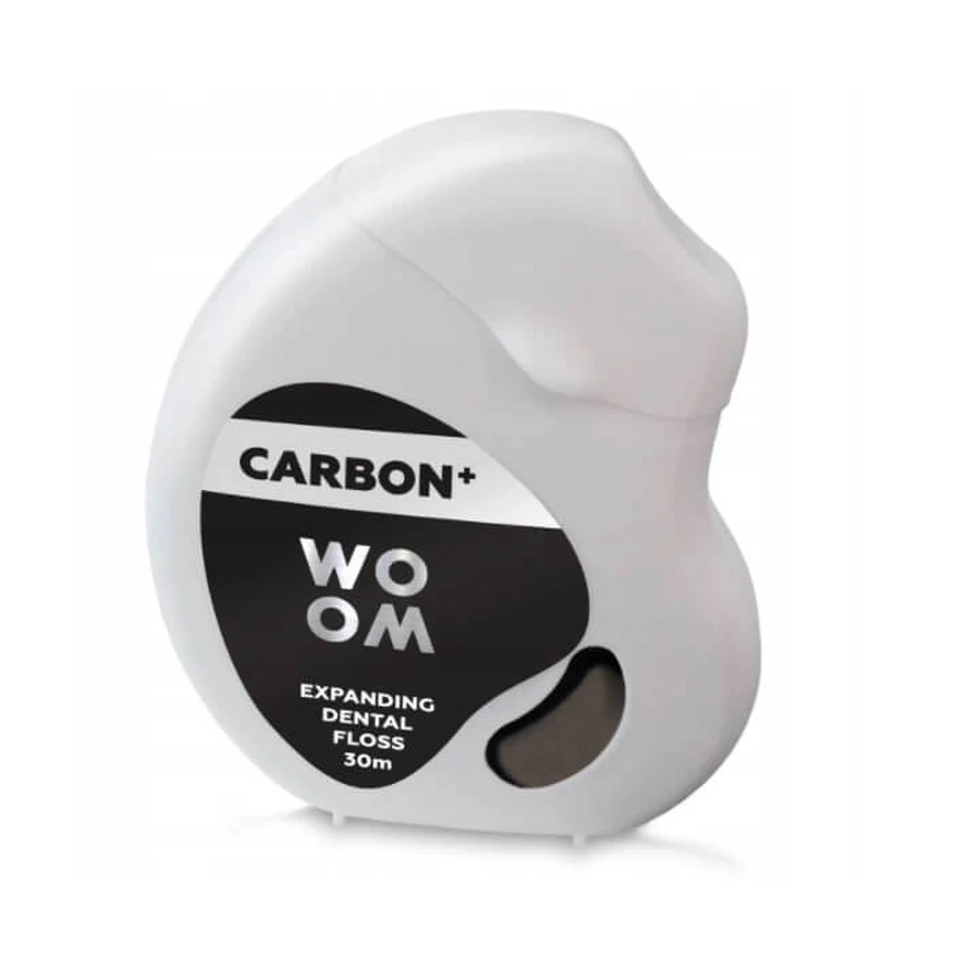 Woom Carbon+ Expandierende Zahnseide mit Aktivkohle 30m