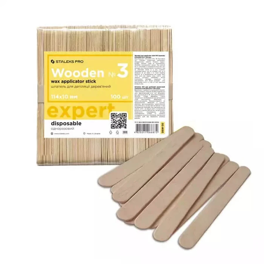 Pinzette in legno Staleks Pro Expert 114x10mm, 100 pezzi