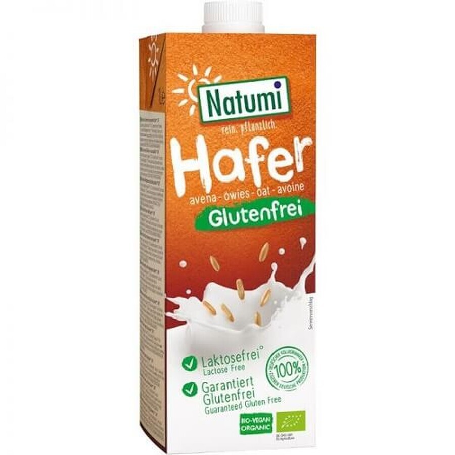 Leche de avena ecológica sin gluten, 1L, Natumi