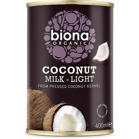 Leche de coco Light Organic, 400 ml, Biona