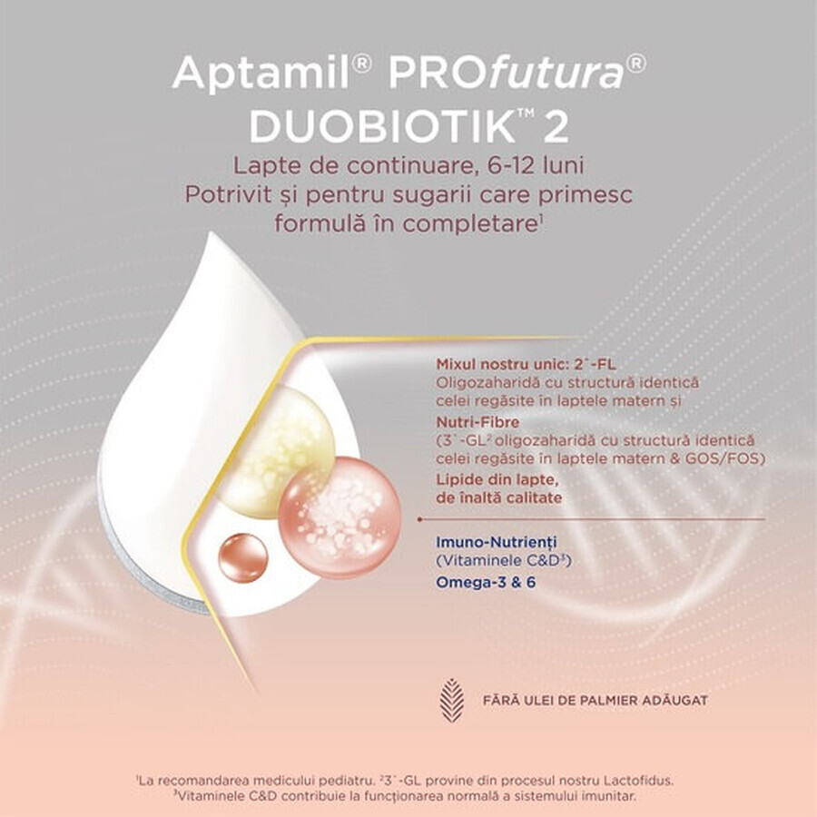 Milchpulver ProFutura 2 Duo Biotik, 6 - 12 Monate, 800 g, Aptamil