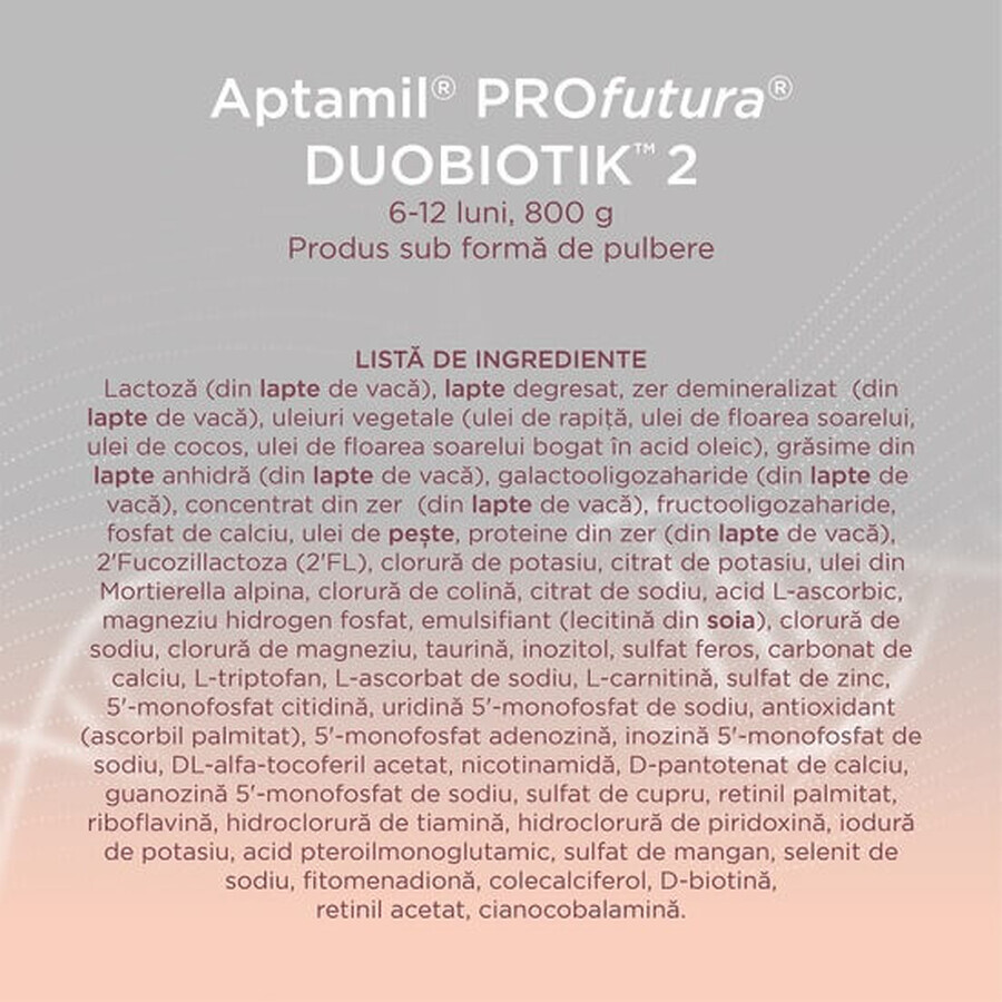 Milchpulver ProFutura 2 Duo Biotik, 6 - 12 Monate, 800 g, Aptamil