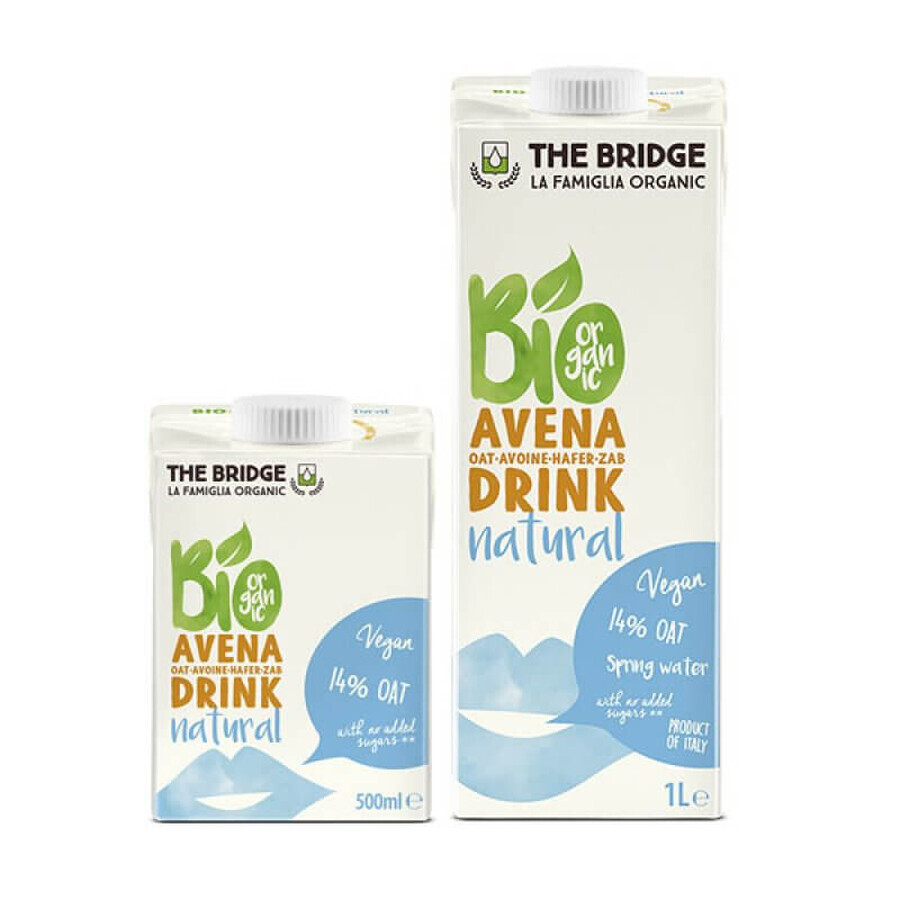 Leche vegetal de avena ecológica, 1L, The Bridge