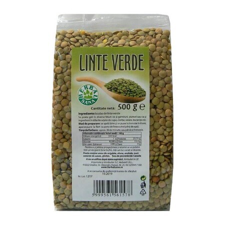 Lentejas verdes, 500 gr, Herbal Sana