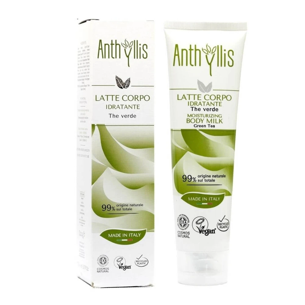 Loción corporal hidratante con té verde, vegana, 150ml, Anthyllis