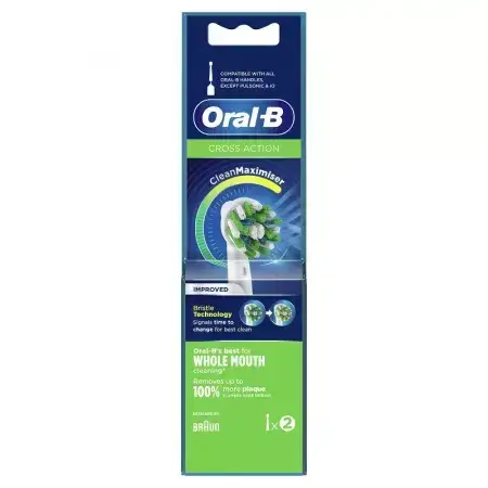 CrossAction elektrische tandenborstel opzetborstels, EB50-4, 2 stuks, Oral-B