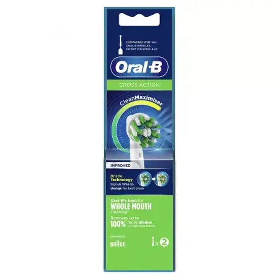 Cabezales de recambio para cepillos eléctricos CrossAction, EB50-4, 2 piezas, Oral-B