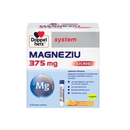 Magnesio 375 mg, 10 viales monodosis, Doppelherz (vegano)