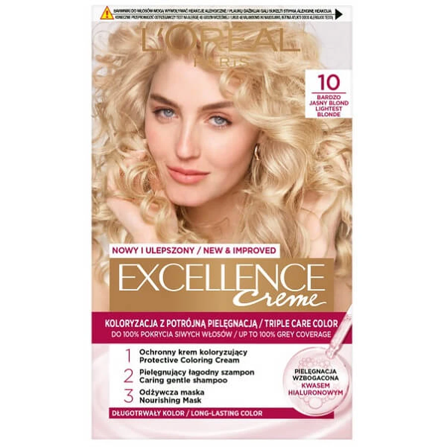 L Oreal Paris Excellence Creme Hair Colour 10 Very Light Blonde