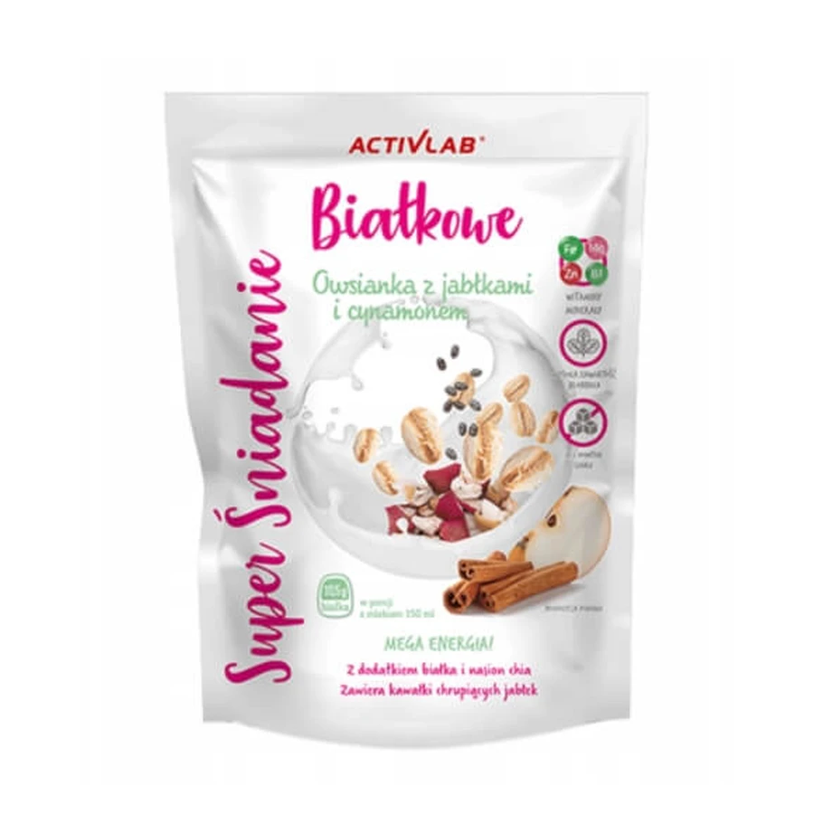 Super Protein Frühstück, Haferflocken mit Äpfeln und Zimt, 300g
