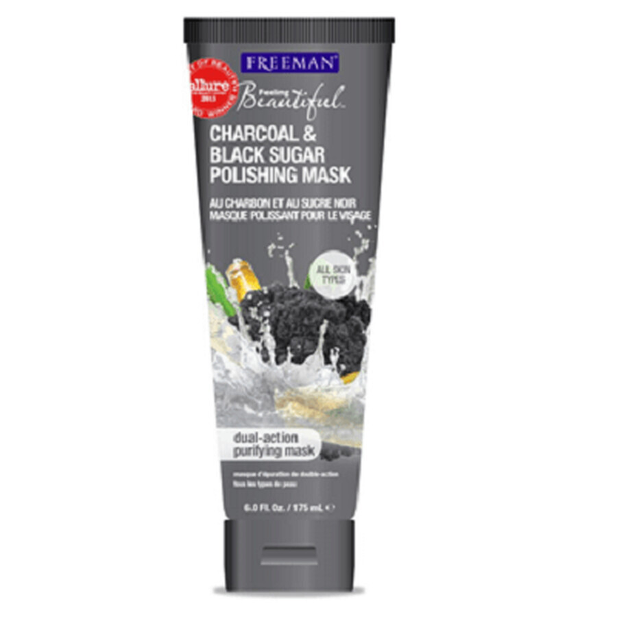 Exfoliërend masker met houtskool, zwarte suiker en gemberextract, 175ml, Freeman