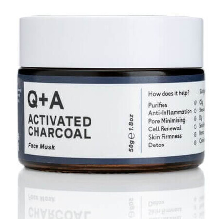 Masque de visage au charbon actif, 50 g, Q+A