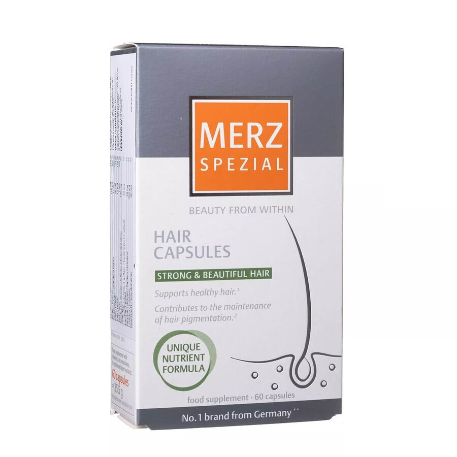 Gélules pour cheveux, 60 gélules, Merz Pharmaceuticals