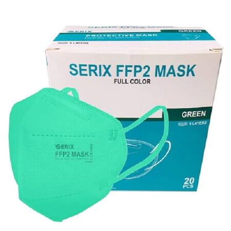 Mascarillas de protección FFP2, verde, 20 uds, Serix