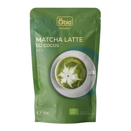 Matcha Latte met kokosnoot Bio, 125g, Obio