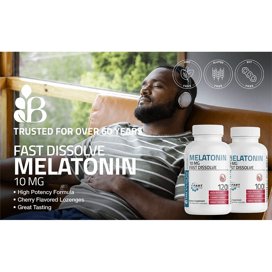 Melatonina 10 mg o smaku wiśniowym, 100 tabletek, Bronson Laboratories: ceny i cechy