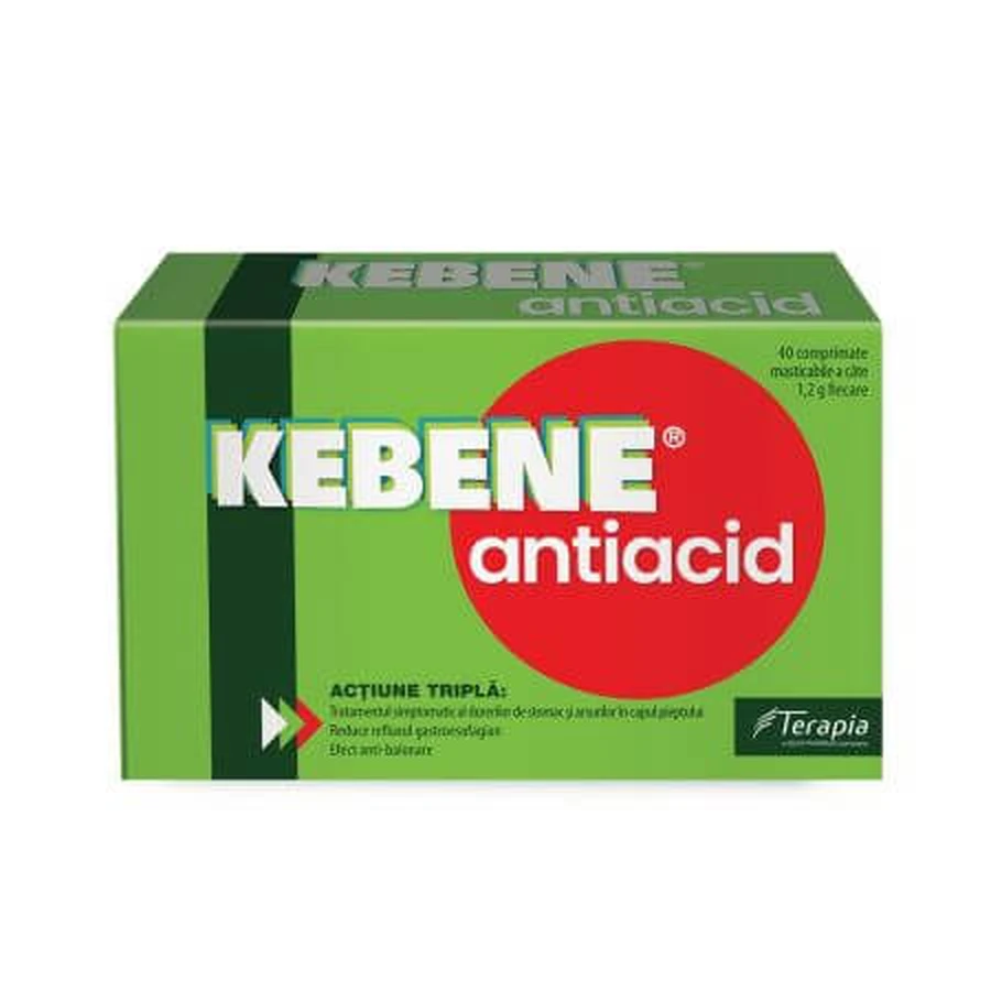 Kebene Antiácido, 40 comprimidos, Terapia