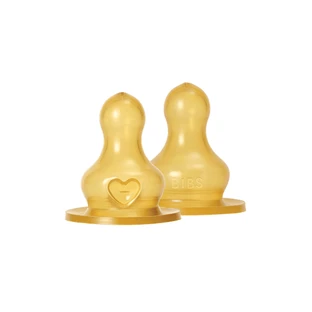 Set 2 tetine pentru biberon din latex, flux rapid, Bibs