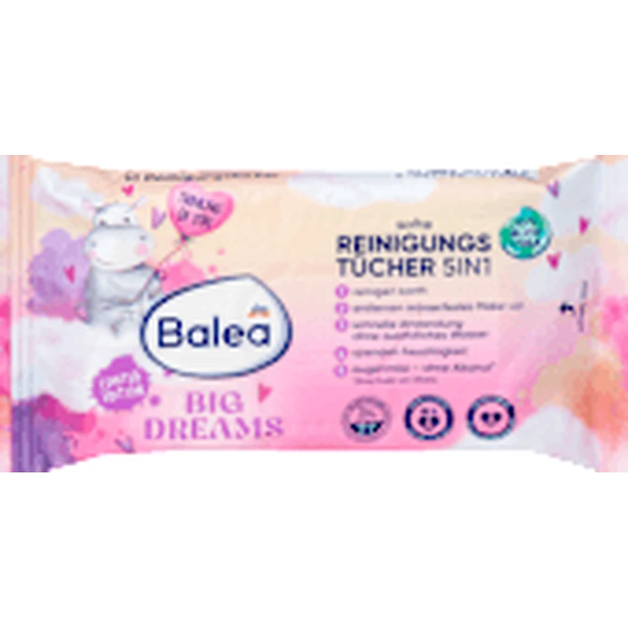 Balea Big Dreams 5 in 1 salviette detergenti, 10 pz.
