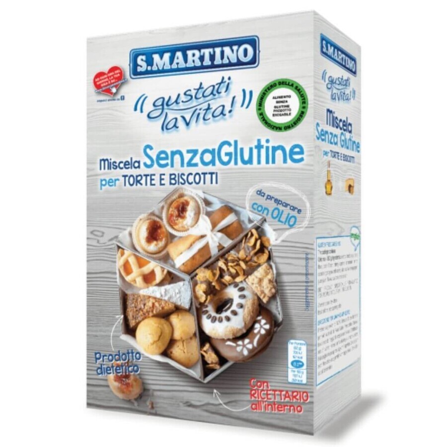 Mezcla para bizcochos y galletas sin gluten, 380 gr, S. Martino