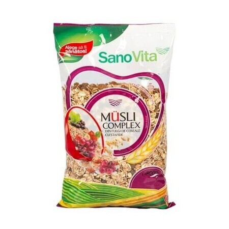 Copos de cereales complejos de musli con pasas, 500gr, Sanovita