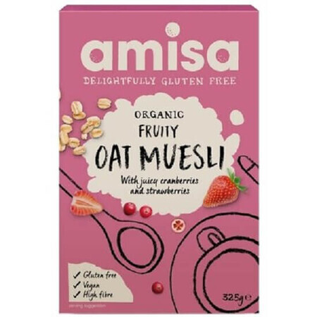 Musli con fruta y avena sin gluten BIO, 325 gr, Amisa